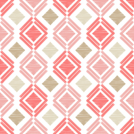 Seamless abstract geometric pattern. Mosaic texture. Brushwork. Hand hatching. Scribble texture. Textile rapport.のイラスト素材