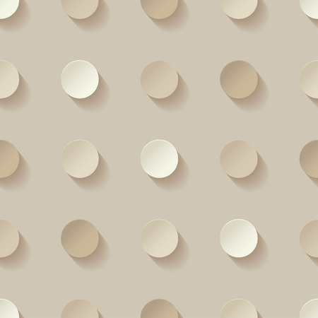 3D Polka dot seamless pattern. Geometric background. Dots, circles and buttons. Can be used for wallpaper, textile, wrapping, web page background.のイラスト素材
