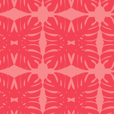 Seamless background with decorative leaves. Tropical palm leaves. Geometric background. Can be used for wallpaper, textile, wrapping, web page background.のイラスト素材