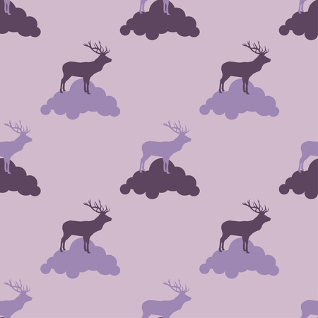Seamless vector background with deer. Graphic element for design. Can be used for wallpaper, textile, wrapping, web page background.のイラスト素材