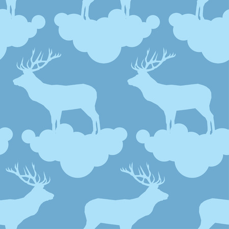 Seamless vector background with deer. Graphic element for design. Can be used for wallpaper, textile, wrapping, web page background.のイラスト素材