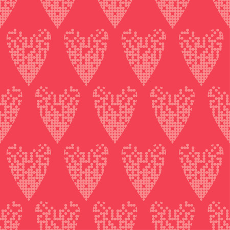 Seamless pattern with decorative hearts. Hearts from points. Valentine's day. Vector illustration. Can be used for wallpaper, textile, wrapping, web page background.のイラスト素材