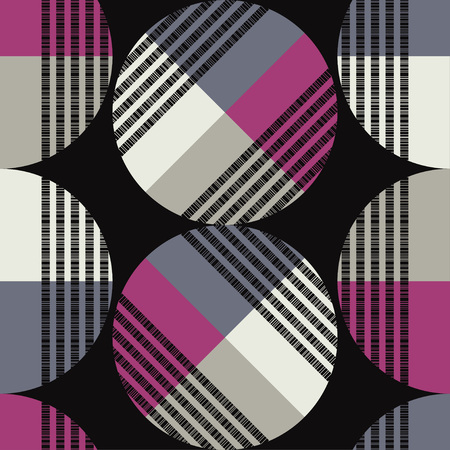 Polka dot seamless pattern. The shapes of the circles with the lines. Geometric background. Can be used for wallpaper, textile, wallpaper, web page background.のイラスト素材