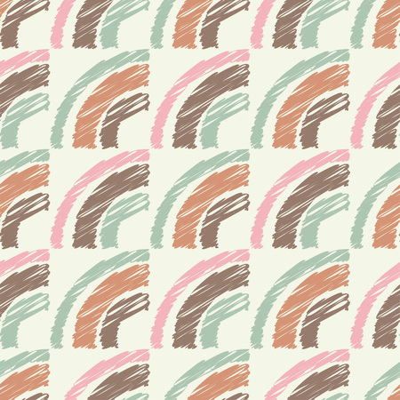 Ethnic boho seamless pattern. Mosaic of painted parts of the circle. Traditional ornament. Tribal pattern. Folk motif. Can be used for wallpaper, textile, wrapping, web page background.のイラスト素材