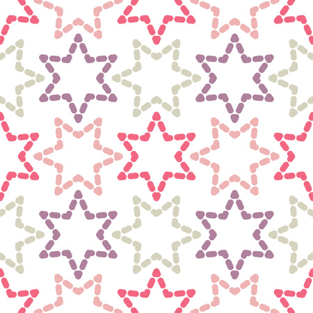 Seamless pattern with decorative stars. Stars consisting of points. Can be used for wallpaper, textile, wrapping, web page background.のイラスト素材