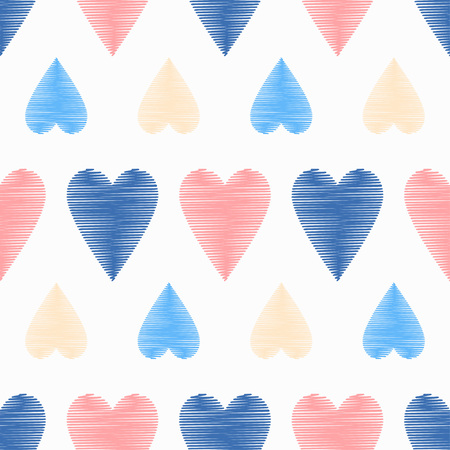 Hearts texture with a dashed texture. Valentine's day. Vector illustration. Can be used for wallpaper, textile, wallpaper, web page background.のイラスト素材