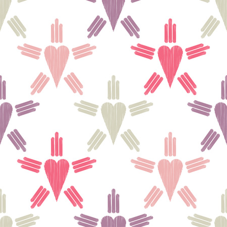 Hearts and textures. Valentine's day. Vector illustration. Can be used for wallpaper, textile, wallpaper, web page background.のイラスト素材