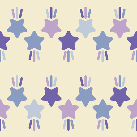 Seamless pattern with decorative stars. Star with rays. Simple design. Can be used for wallpaper, textile, wrapping, web page background.のイラスト素材