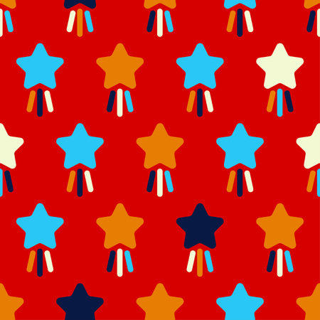 Seamless pattern with decorative stars. Star with rays. Simple design. Can be used for wallpaper, textile, wrapping, web page background.のイラスト素材