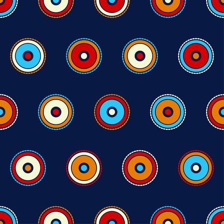 Polka dot seamless pattern. Mosaic of circles, stripes and dots. Geometric background. Can be used for wallpaper, textile, wallpaper, web page background.のイラスト素材