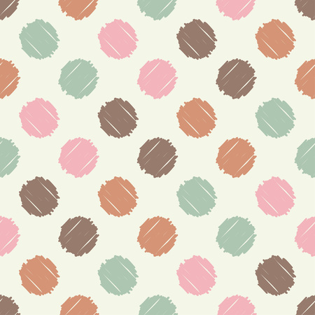 Polka dot seamless pattern. Mosaic of circles with hatching texture. Geometric background. Can be used for wallpaper, textile, wallpaper, web page background.のイラスト素材