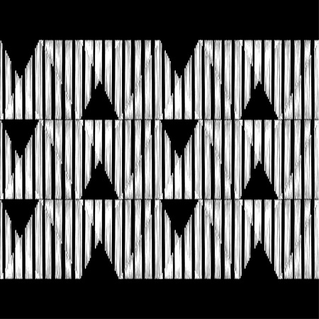 Trendy seamless pattern designs. Mosaic of striped triangles with hatching. Vector geometric...