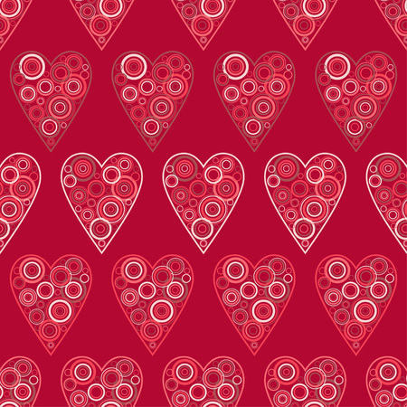 Seamless pattern. Polka dot. Hearts from circles. Valentine's day. Vector illustration. Can be used for wallpaper, textile, wallpaper, web page background.のイラスト素材