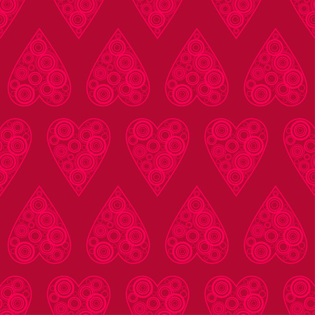 Seamless pattern. Polka dot. Hearts from circles. Valentine's day. Vector illustration. Can be used for wallpaper, textile, wallpaper, web page background.のイラスト素材