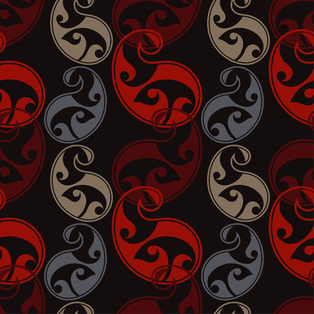 Paisley ornament. Buta. Ethnic boho seamless pattern. Folk motif. Can be used for wallpaper, textile, wrapping, web page background.のイラスト素材