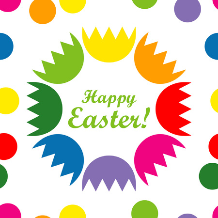 Seamless Happy Easter vector pattern. Festive spring. Can be used for wallpaper, textile, wrapping, web page background.のイラスト素材