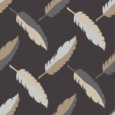 Ethnic feathers seamless pattern. Simple silhouettes. Can be used for wallpaper, textile, wrapping, web page background.のイラスト素材