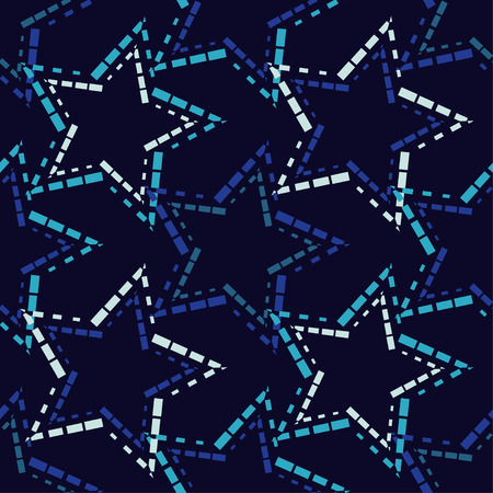 Seamless pattern with decorative stars. Stars from different squares. Can be used for wallpaper, textile, wrapping, web page background.のイラスト素材