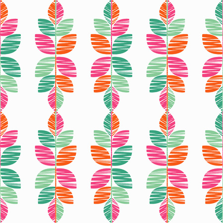 Seamless background with decorative leaves. Shading Flower mosaic. Can be used for wallpaper, textile, wrapping, web page background.のイラスト素材