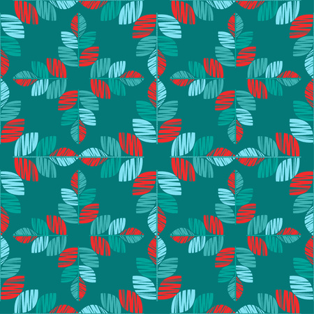 Seamless background with decorative leaves. Shading Flower mosaic. Can be used for wallpaper, textile, wrapping, web page background.のイラスト素材