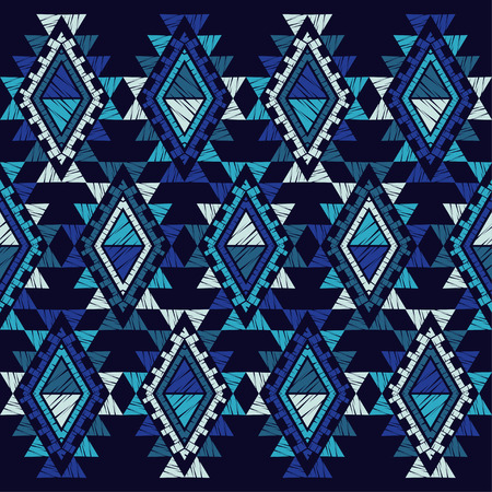 Ethnic boho seamless pattern. Embroidery on fabric. Patchwork texture. Weaving. Traditional...