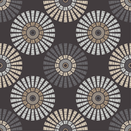Polka dot seamless pattern. Mosaic of ethnic figures. Geometric background. Can be used for wallpaper, textile, wrapping, web page background.のイラスト素材