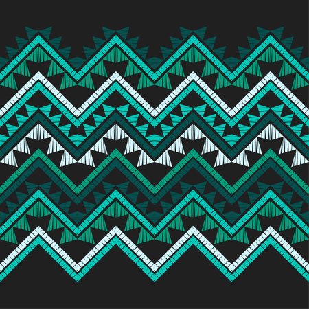 Ethnic boho seamless pattern. Zigzag. Embroidery on fabric. Patchwork texture. Weaving. Traditional...