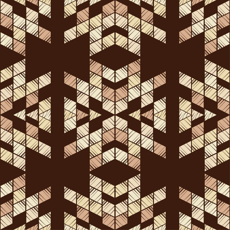 Ethnic boho seamless pattern. Embroidery on fabric. Patchwork texture. Weaving. Traditional ornament. Tribal pattern. Folk motif. Can be used for wallpaper, textile, wrapping, web page background.のイラスト素材