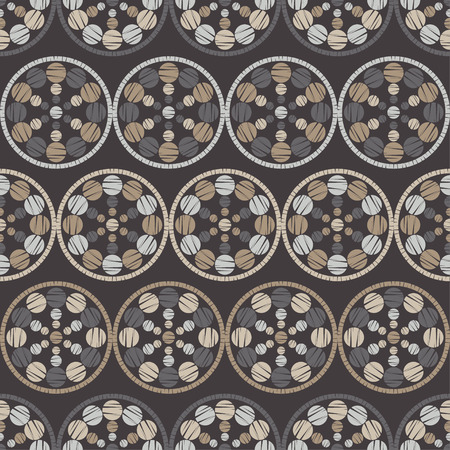 Polka dot seamless pattern. Mosaic of ethnic figures. Geometric background. Can be used for wallpaper, textile, wrapping, web page background.のイラスト素材