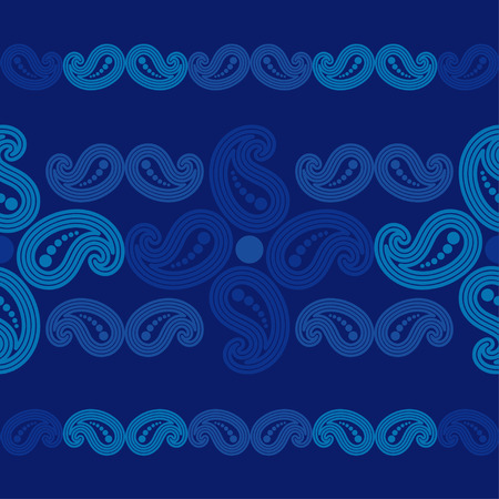 Paisley ornament. Ethnic boho seamless pattern. Ikat. Traditional ornament. Folk motif. Can be used for wallpaper, textile, wrapping, web page background.のイラスト素材