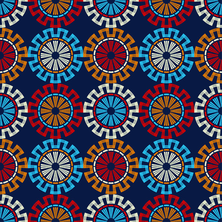 Polka dot seamless pattern. Mosaic of ethnic figures. Patterned texture. Geometric background. Can be used for wallpaper, textile, invitation card, wrapping, web page background.のイラスト素材