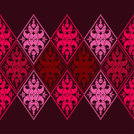 Paisley ornament. Polka dot. Ethnic boho seamless pattern. Ikat. Traditional ornament. Folk motif. Can be used for wallpaper, textile, invitation card, wrapping, web page background.のイラスト素材