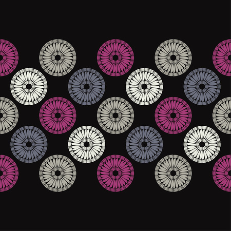 Polka dots seamless pattern. Mosaic of ethnic figures. Patterned texture. Geometric background. Can...