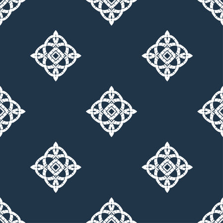 Ethnic boho seamless pattern. Lace. Embroidery on fabric. Patchwork texture. Weaving. Traditional ornament. Tribal pattern. Folk motif. Can be used for wallpaper, textile, wrapping, web.のイラスト素材