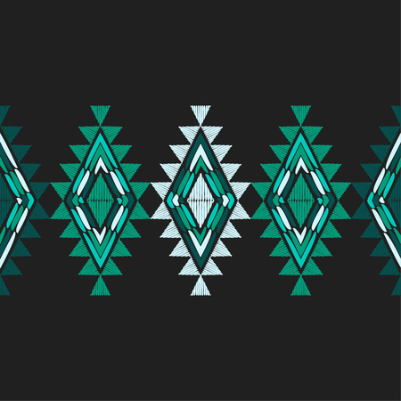 Ethnic boho seamless pattern. Lace. Embroidery on fabric. Patchwork texture. Weaving. Traditional ornament. Tribal pattern. Folk motif. Can be used for wallpaper, textile, wrapping, web.のイラスト素材