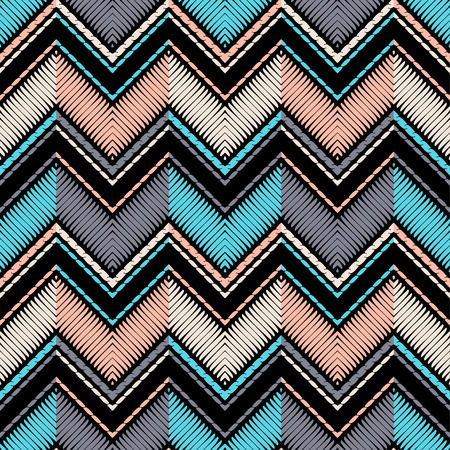 Ethnic boho seamless pattern. Lace. Embroidery on fabric. Patchwork texture. Weaving. Traditional ornament. Tribal pattern. Folk motif. Can be used for wallpaper, textile, wrapping, web.のイラスト素材