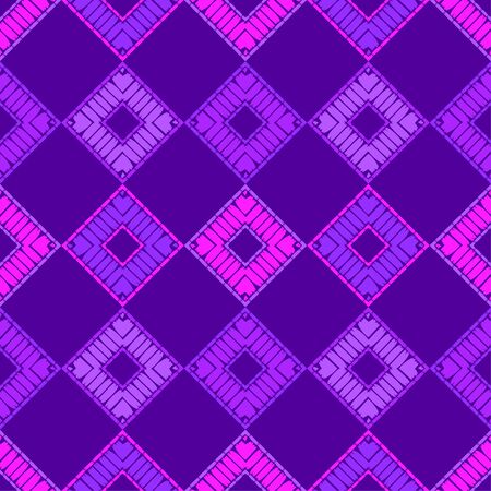 Ethnic boho seamless pattern. Lace. Embroidery on fabric. Patchwork texture. Weaving. Traditional ornament. Tribal pattern. Folk motif. Can be used for wallpaper, textile, wrapping, web.のイラスト素材