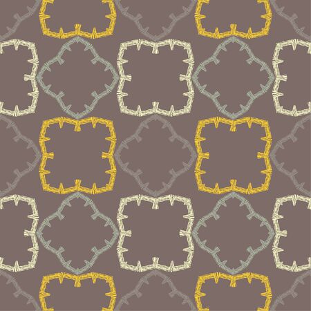 Ethnic boho seamless pattern. Lace. Embroidery on fabric. Patchwork texture. Weaving. Traditional ornament. Tribal pattern. Folk motif. Can be used for wallpaper, textile, wrapping, web.のイラスト素材