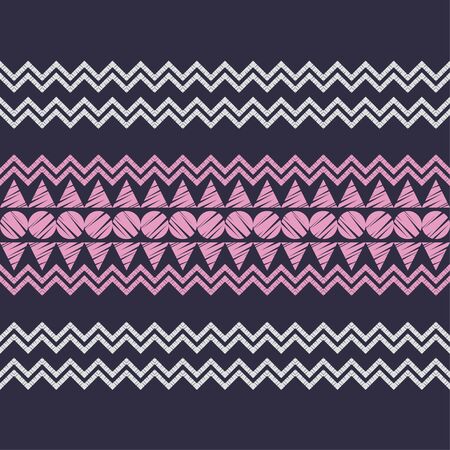 Ethnic boho seamless pattern. Lace. Embroidery on fabric. Patchwork texture. Weaving. Traditional ornament. Tribal pattern. Folk motif. Can be used for wallpaper, textile, wrapping, web.のイラスト素材