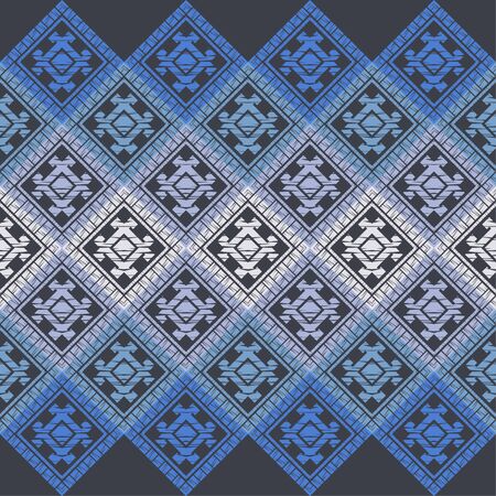 Ethnic boho seamless pattern. Lace. Embroidery on fabric. Patchwork texture. Weaving. Traditional ornament. Tribal pattern. Folk motif. Can be used for wallpaper, textile, wrapping, web.のイラスト素材