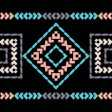 Ethnic boho seamless pattern. Lace. Embroidery on fabric. Patchwork texture. Weaving. Traditional...