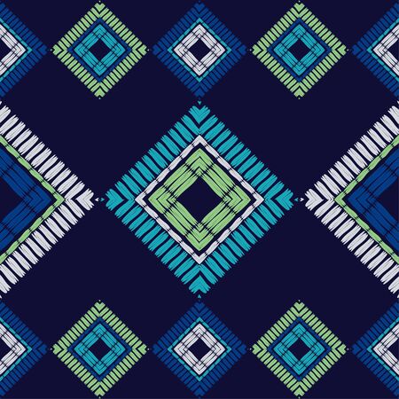 Stars. Ethnic boho seamless pattern. Lace. Embroidery on fabric. Patchwork texture. Weaving. Traditional ornament. Tribal pattern. Folk motif. Can be used for wallpaper, textile, wrapping, web.のイラスト素材