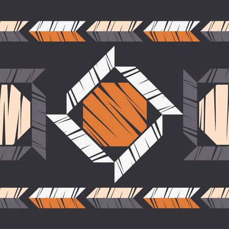 Ethnic boho seamless pattern. Lace. Embroidery on fabric. Patchwork texture. Weaving. Traditional ornament. Tribal pattern. Folk motif. Can be used for wallpaper, textile, wrapping, web.のイラスト素材