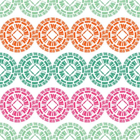 Polka dots seamless pattern. Mosaic of ethnic figures. Patterned texture. Geometric background. Can be used for wallpaper, textile, invitation card, wrapping, web page background.のイラスト素材
