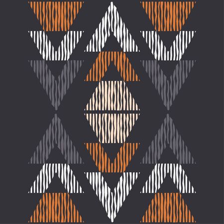 Ethnic boho seamless pattern. Lace. Embroidery on fabric. Patchwork texture. Weaving. Traditional ornament. Tribal pattern. Folk motif. Can be used for wallpaper, textile, wrapping, web. のイラスト素材