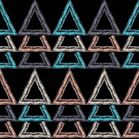 Ethnic boho seamless pattern. Lace. Embroidery on fabric. Patchwork texture. Weaving. Traditional ornament. Tribal pattern. Folk motif. Can be used for wallpaper, textile, wrapping, web.のイラスト素材