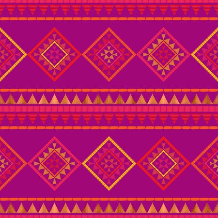 Ethnic boho seamless pattern. Lace. Embroidery on fabric. Patchwork texture. Weaving. Traditional...