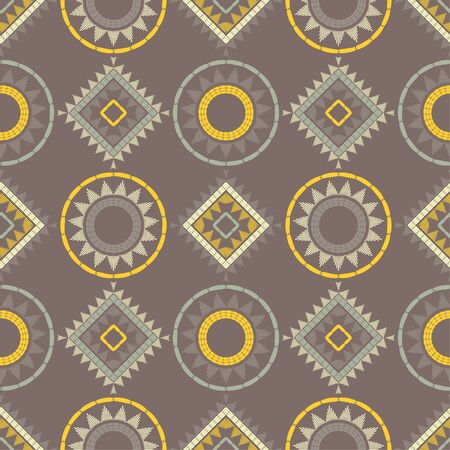 Ethnic boho seamless pattern. Lace. Embroidery on fabric. Patchwork texture. Weaving. Traditional ornament. Tribal pattern. Folk motif. Can be used for wallpaper, textile, wrapping, web. のイラスト素材
