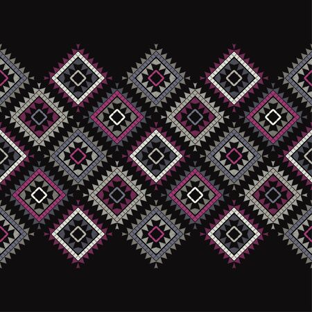 Ethnic boho seamless pattern. Lace. Embroidery on fabric. Patchwork texture. Weaving. Traditional ornament. Tribal pattern. Folk motif. Can be used for wallpaper, textile, wrapping, web. のイラスト素材