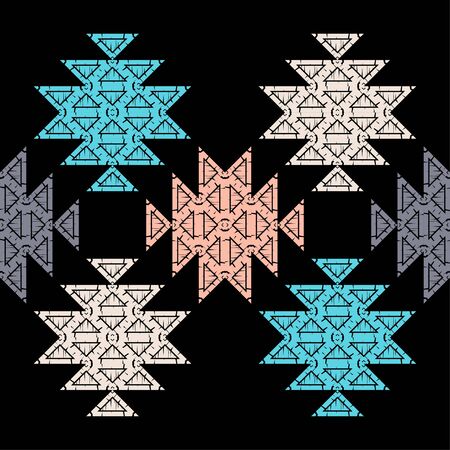 Ethnic boho seamless pattern. Lace. Embroidery on fabric. Patchwork texture. Weaving. Traditional...